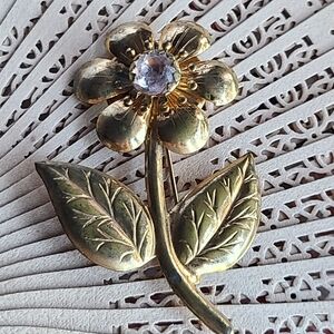 Antique Gold and Silver Floral Brooch